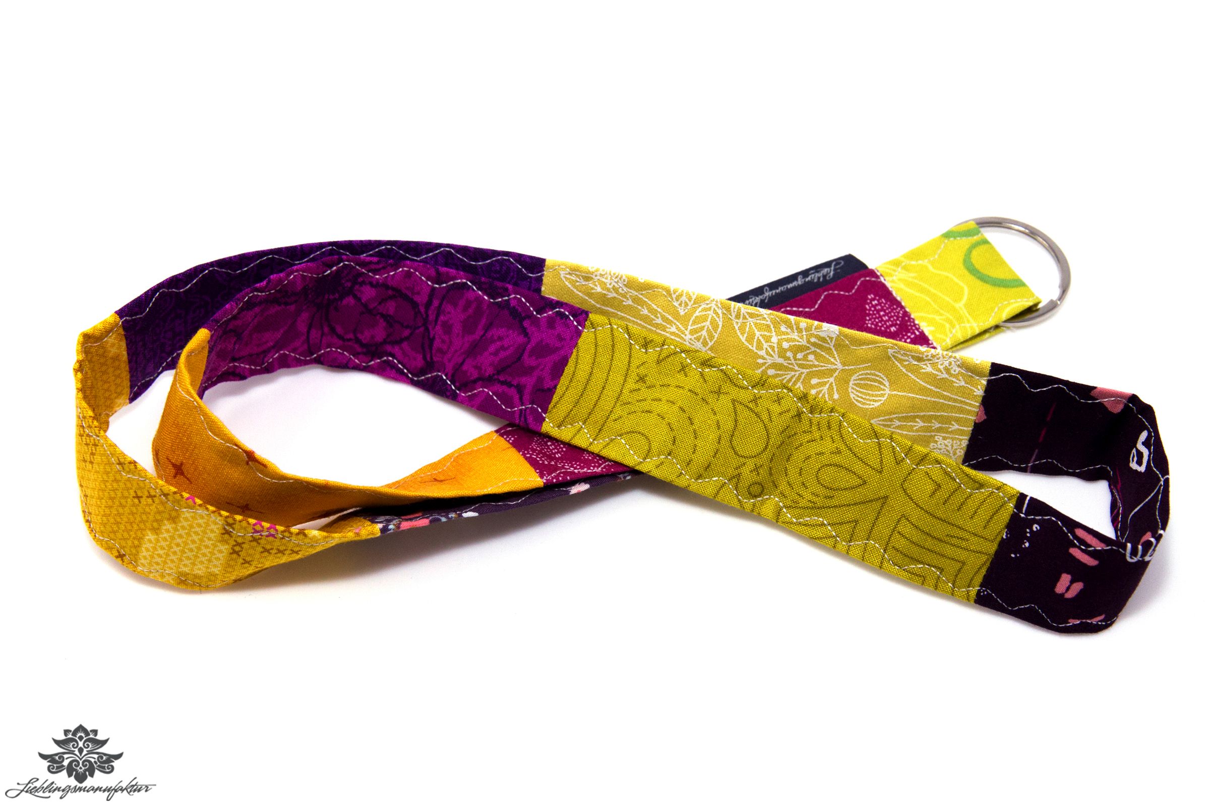 Band für Schlüssel Patchwork Schlüsselband bunt