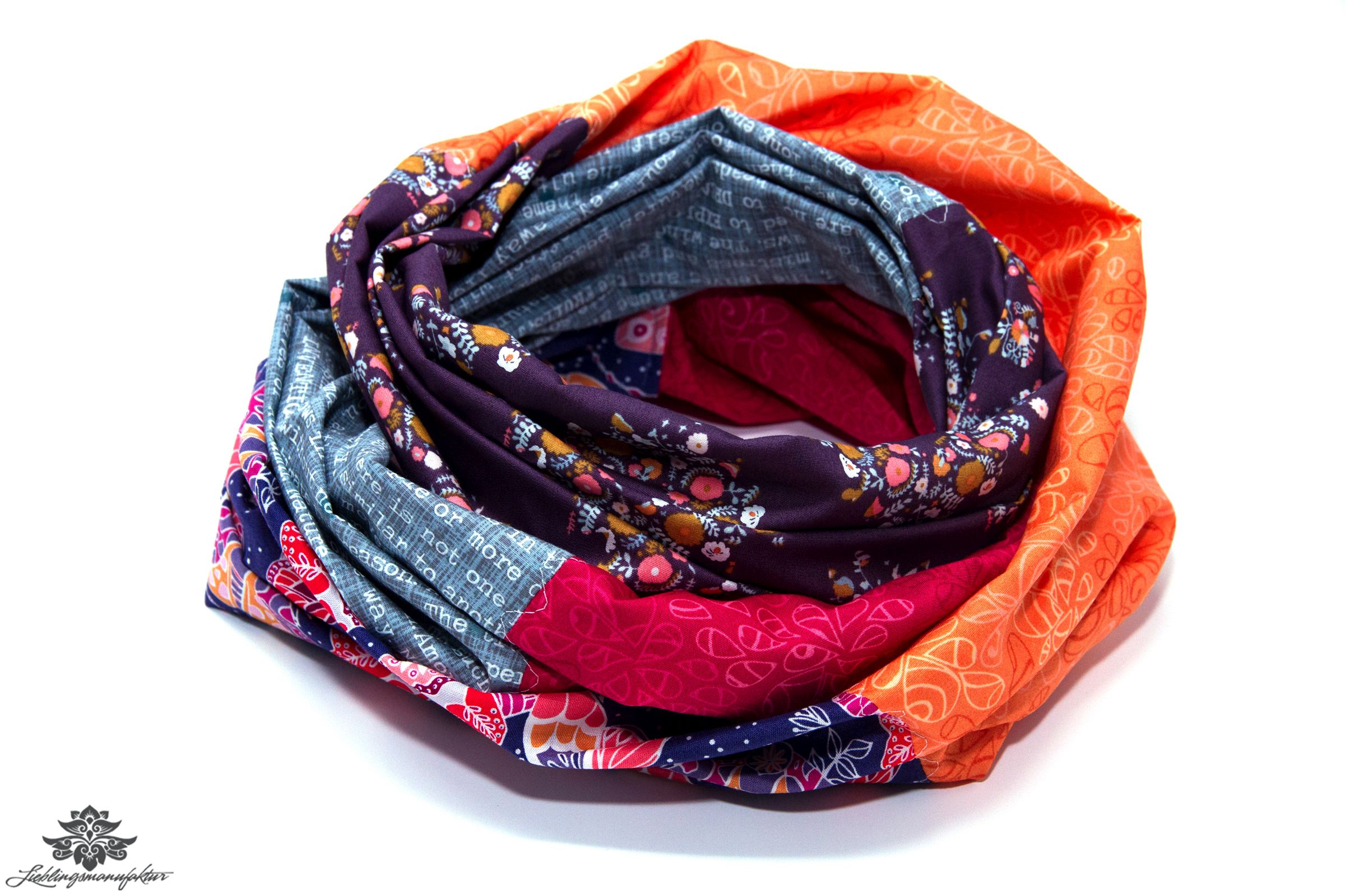Loop Schal Tuch bunt pink lila orange grau Kleid aufpeppen