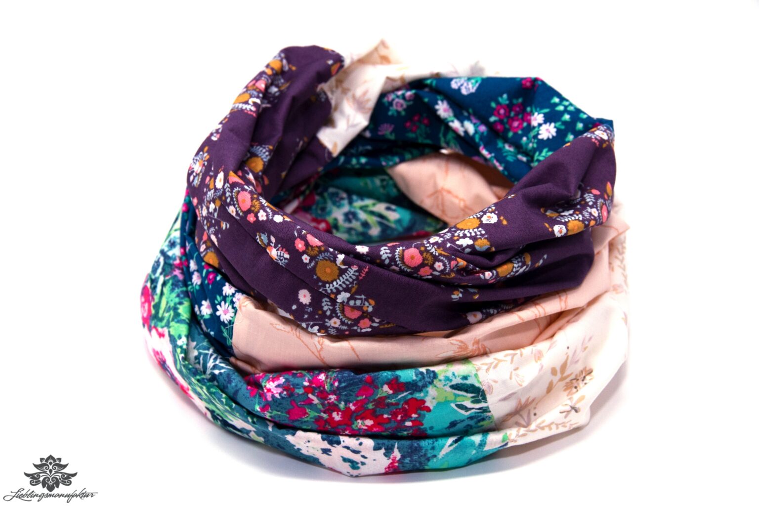 Loop Schal Bunt Blumenmuster Sommer Lieblingsmanufaktur loop-schal-bunt-blumenmuster-sommer-lieblingsmanufaktur