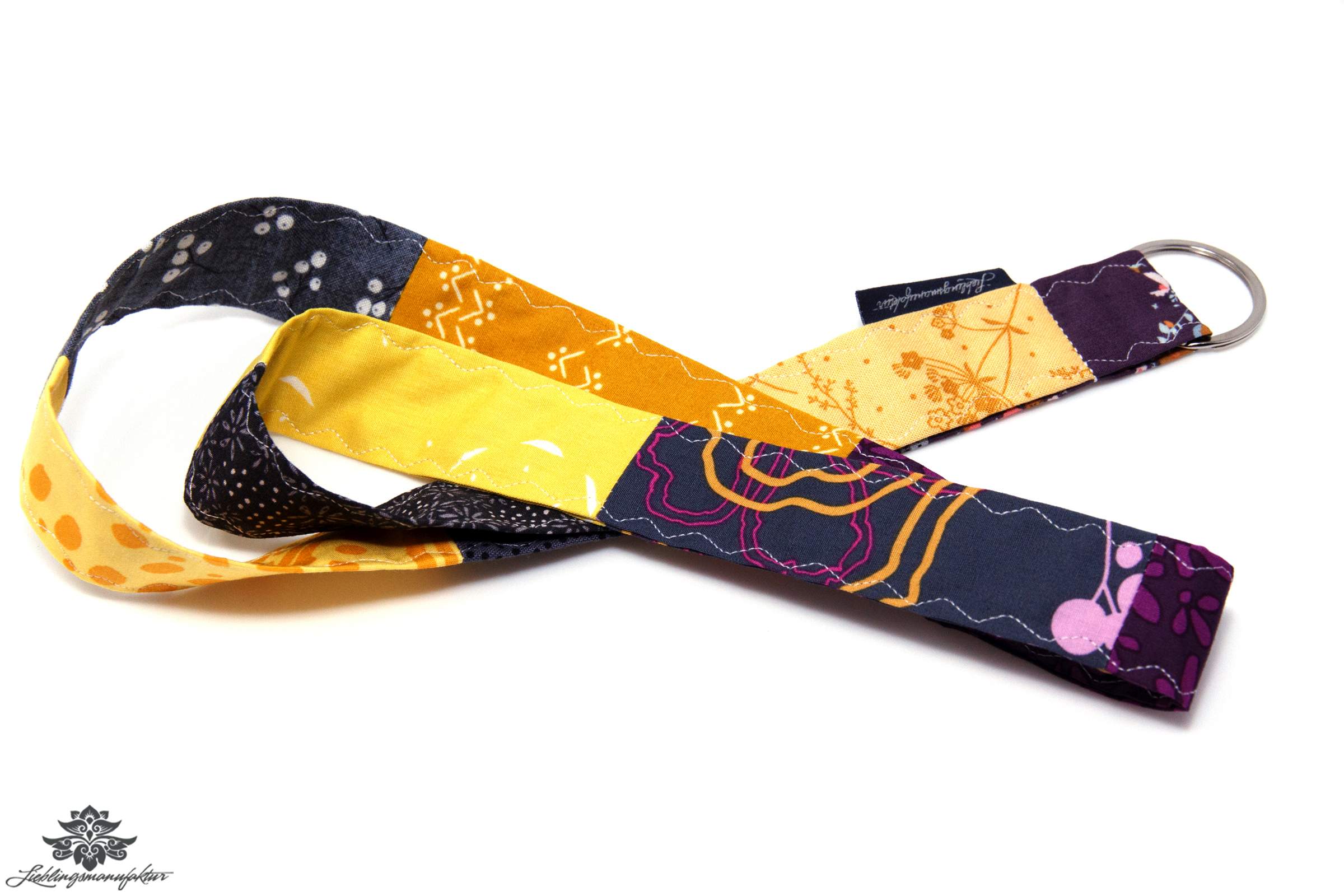 Patchwork Schlüsselband Farbe gelb bunt