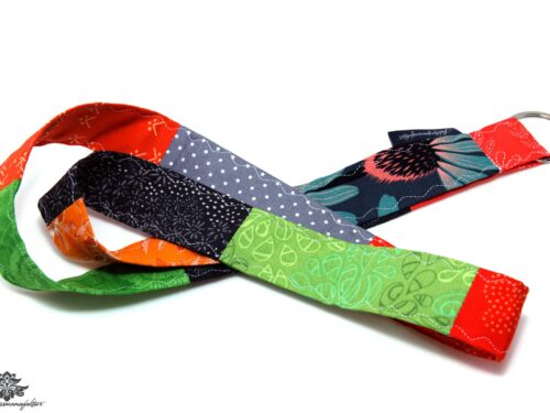 Schlüssel verlegt Patchwork Schlüsselband orange grün grau
