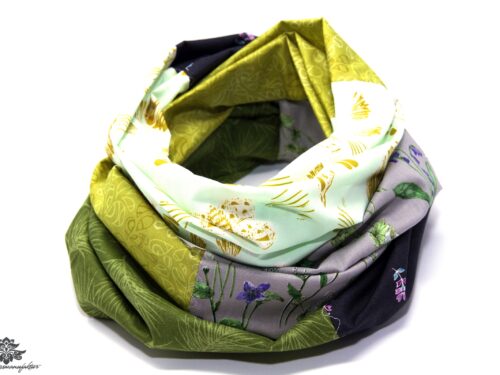 Tuch grün hellblau beige