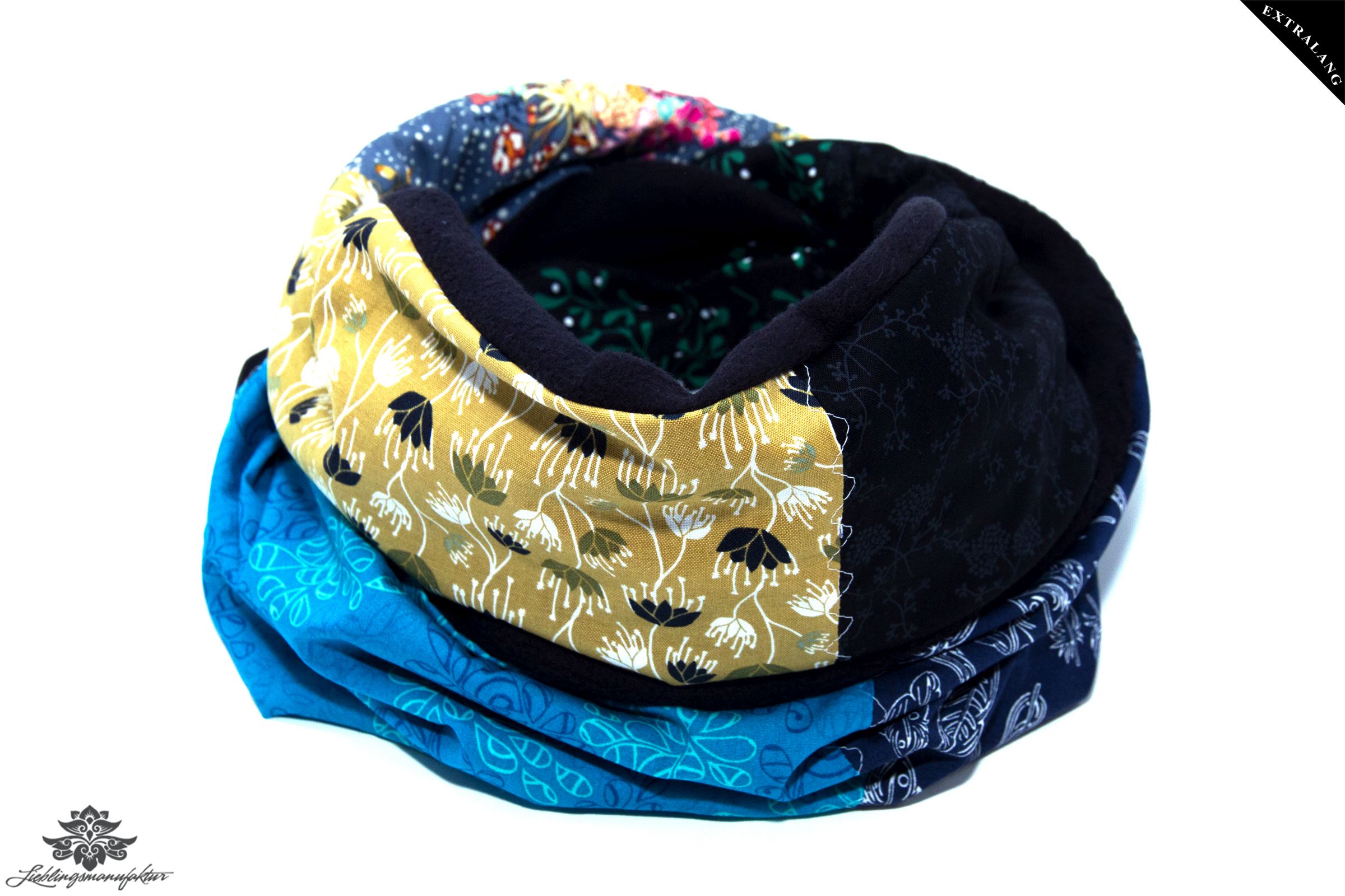 Winter Schal Damen blau bunt türkis