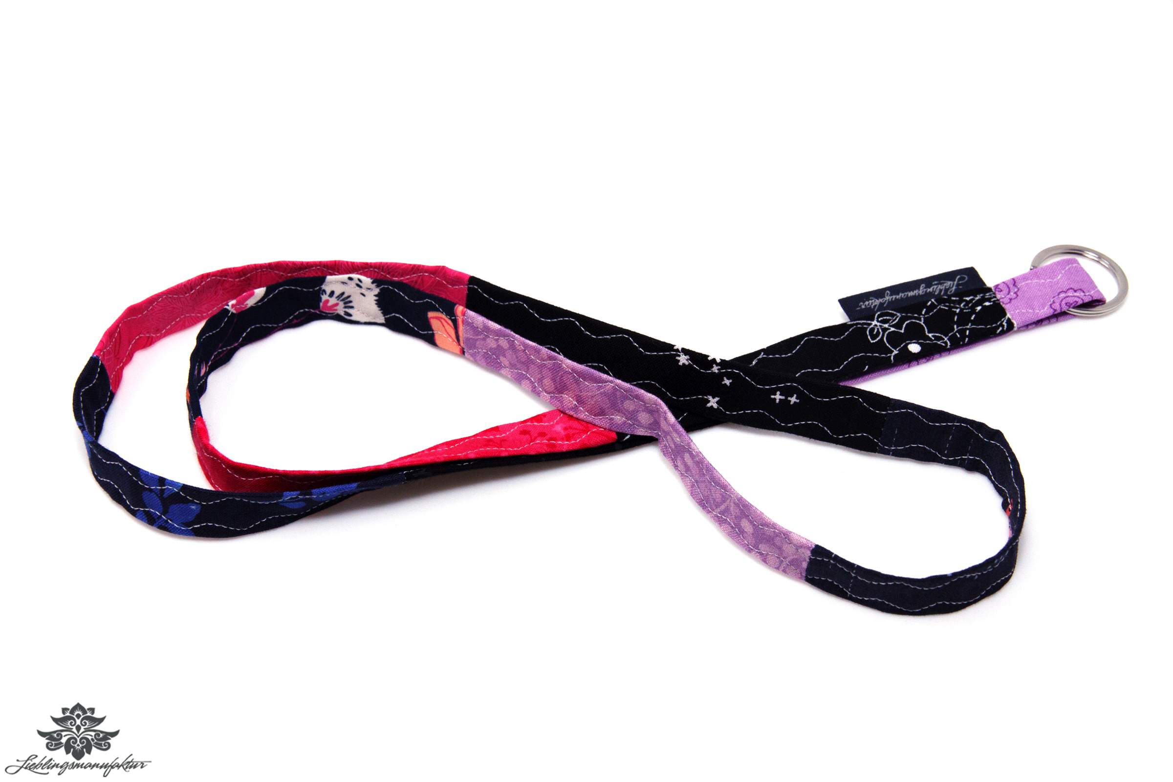 Schlüsselband schmal pink lila blau