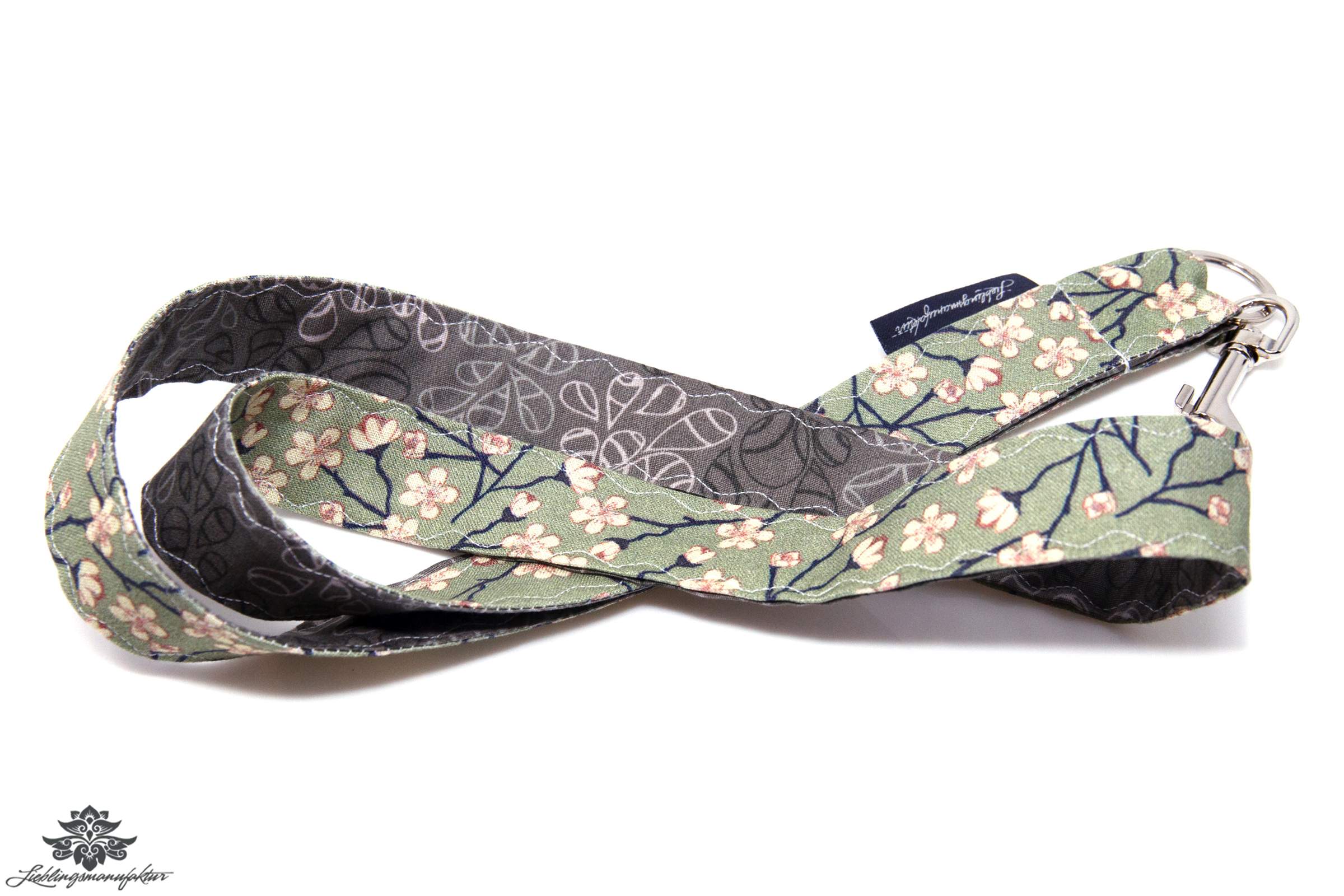 Lanyard Blüten grau grün