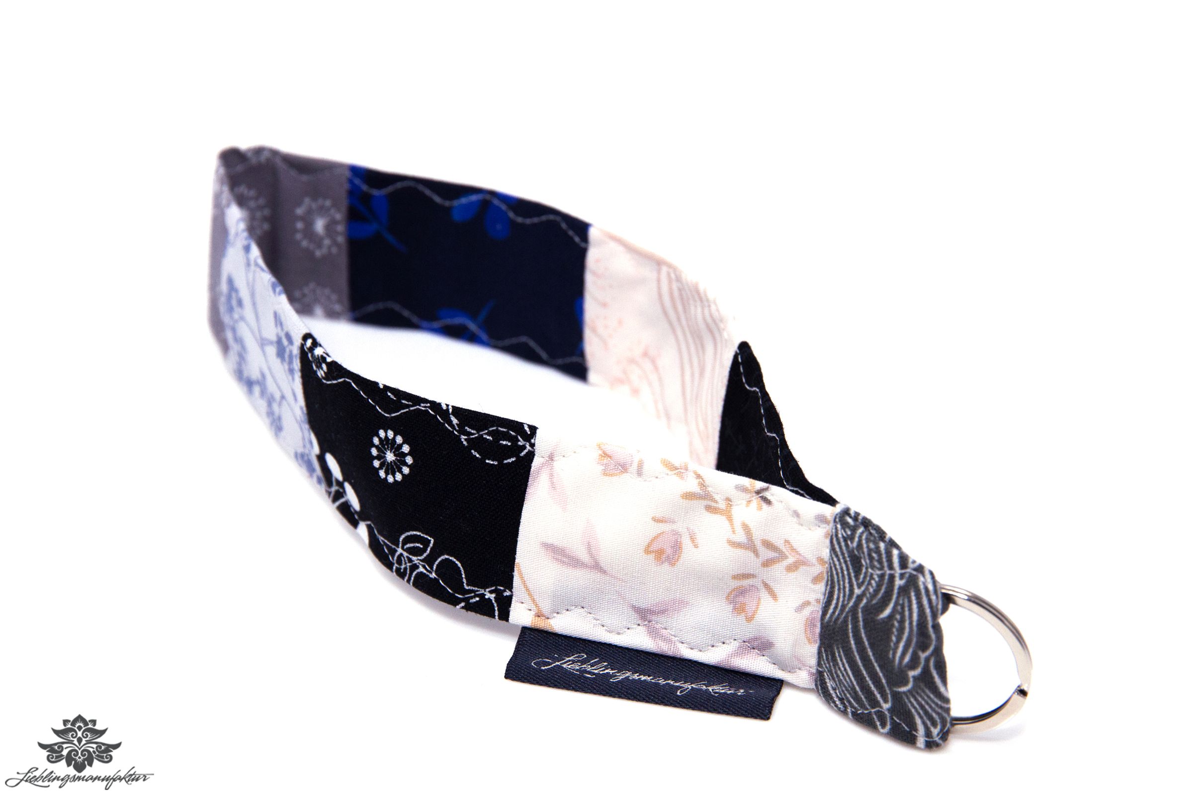 Lanyard schwarz blau kurz