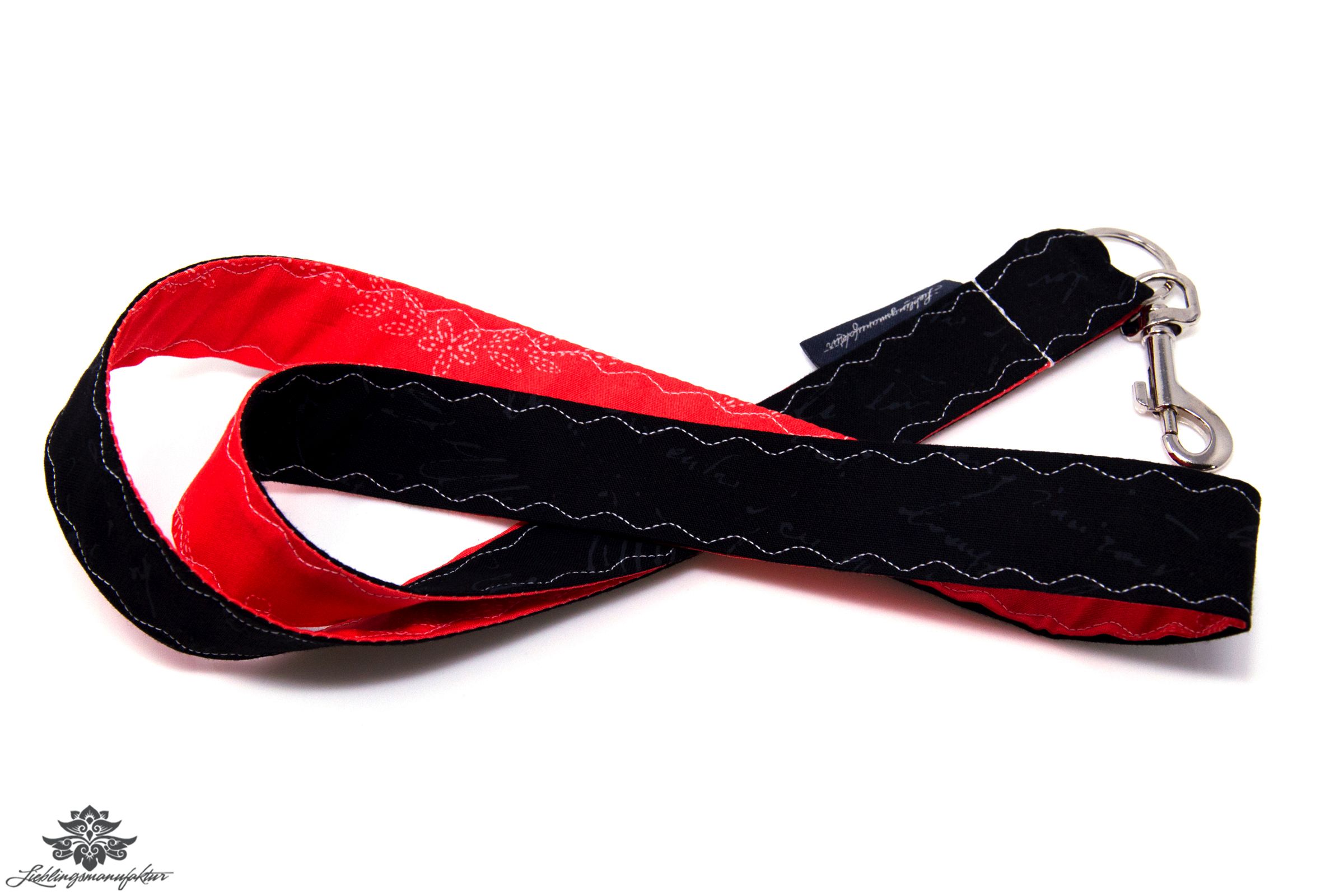 Lanyard schwarz orange-rot