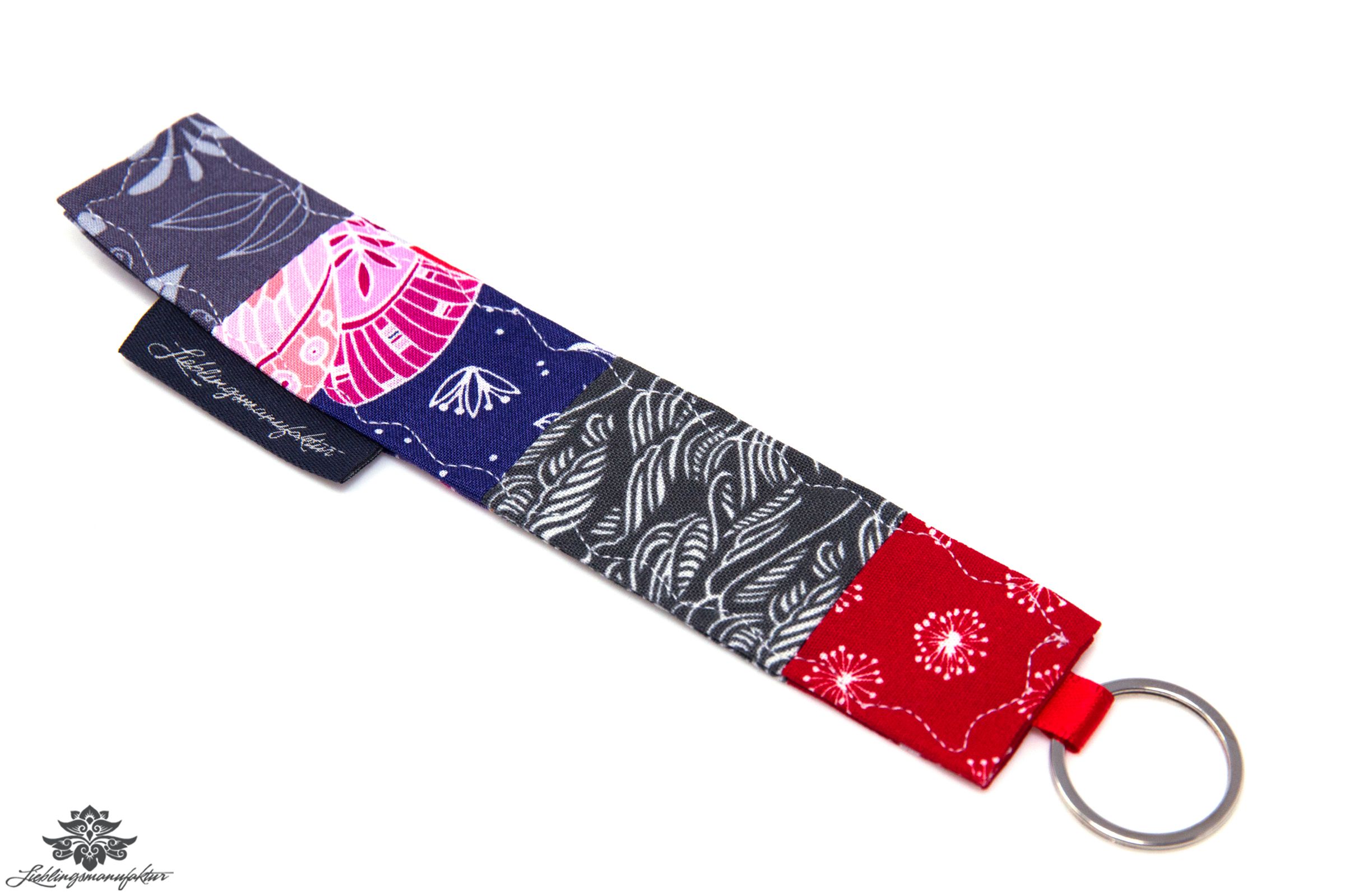 Schlüsselanhänger grau rot