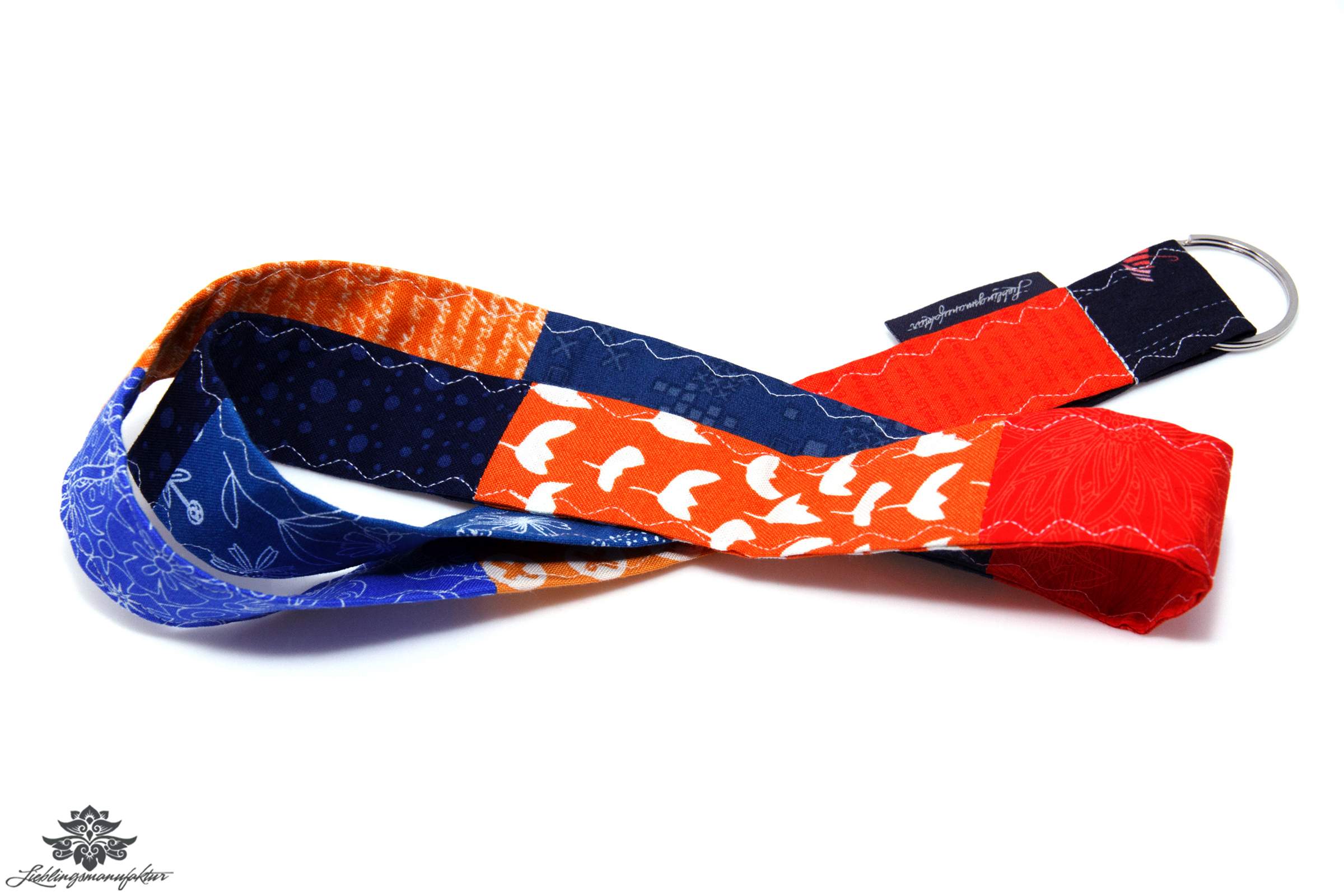 Schlüsselband Lanyard blau orange