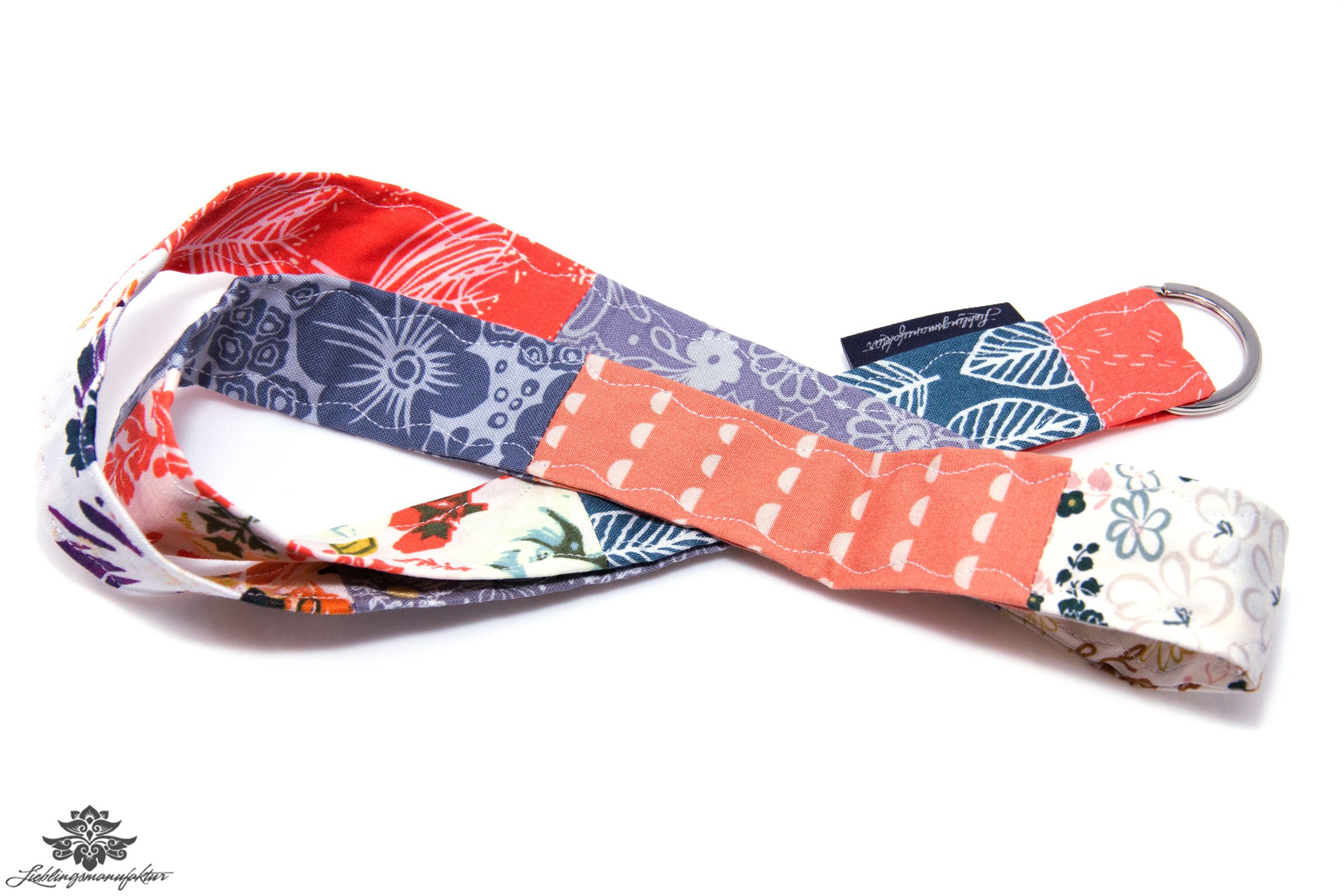 Schlüsselband Lanyard grau orange