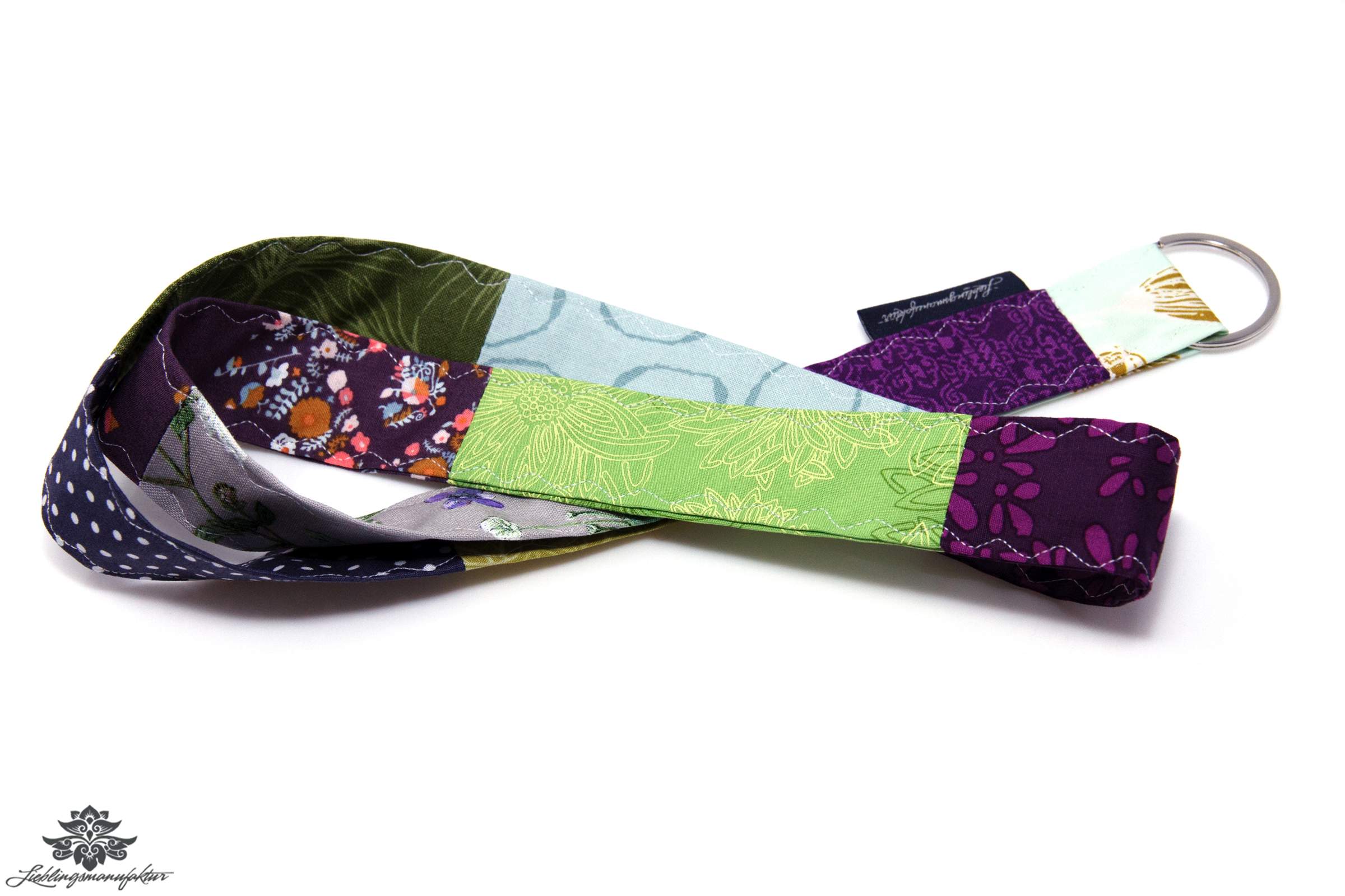 Schlüsselband Lanyard grün lila blau