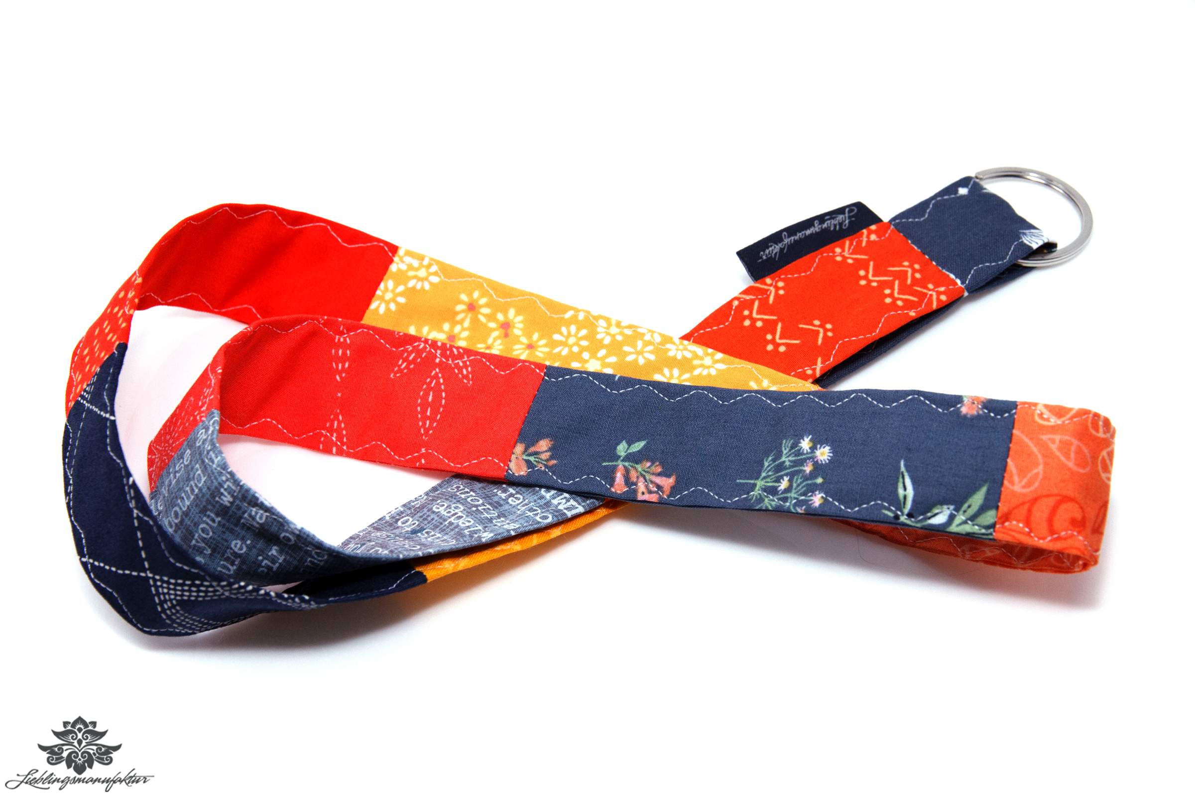 Schlüsselband blau orange