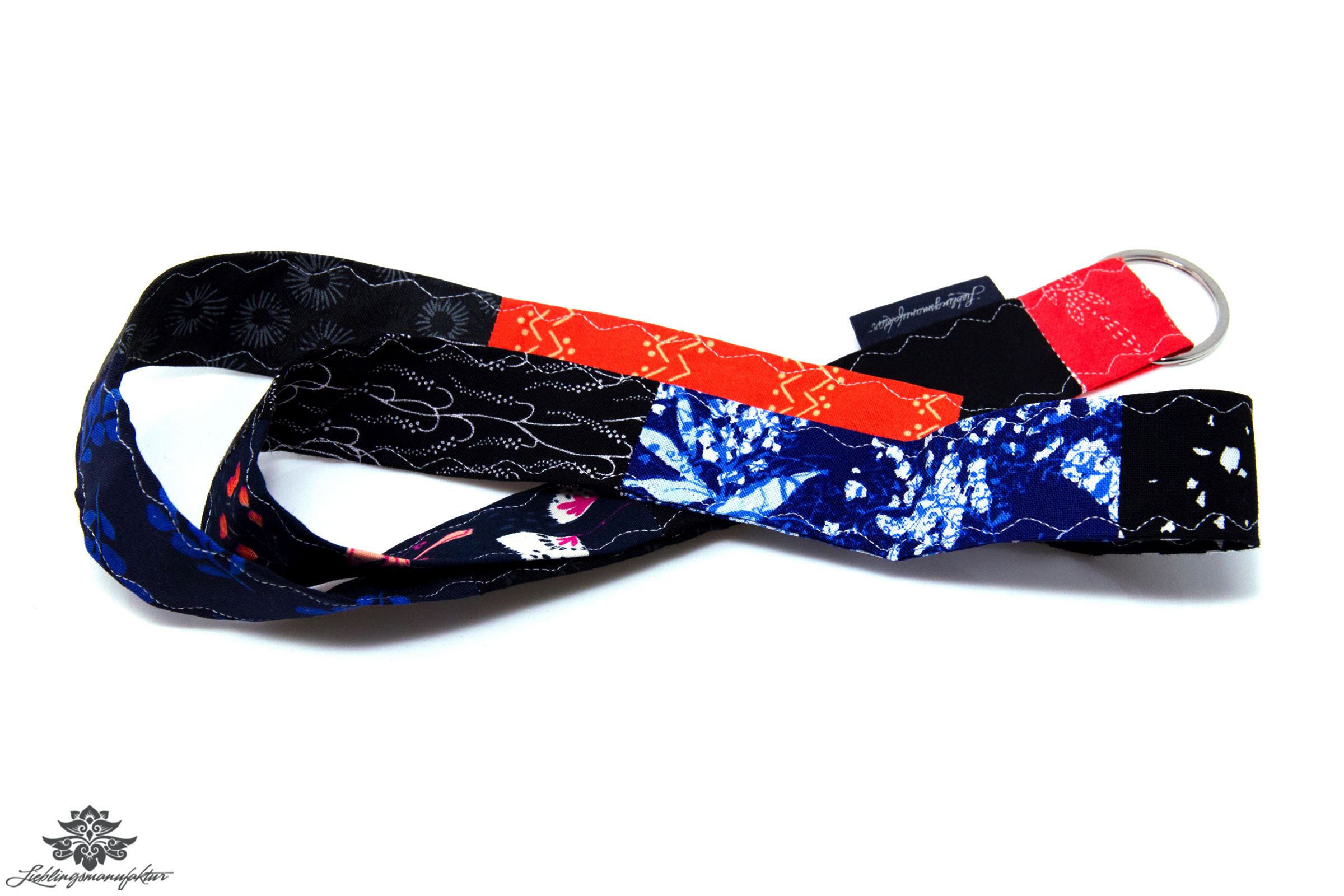 Schlüsselband bunt schwarz