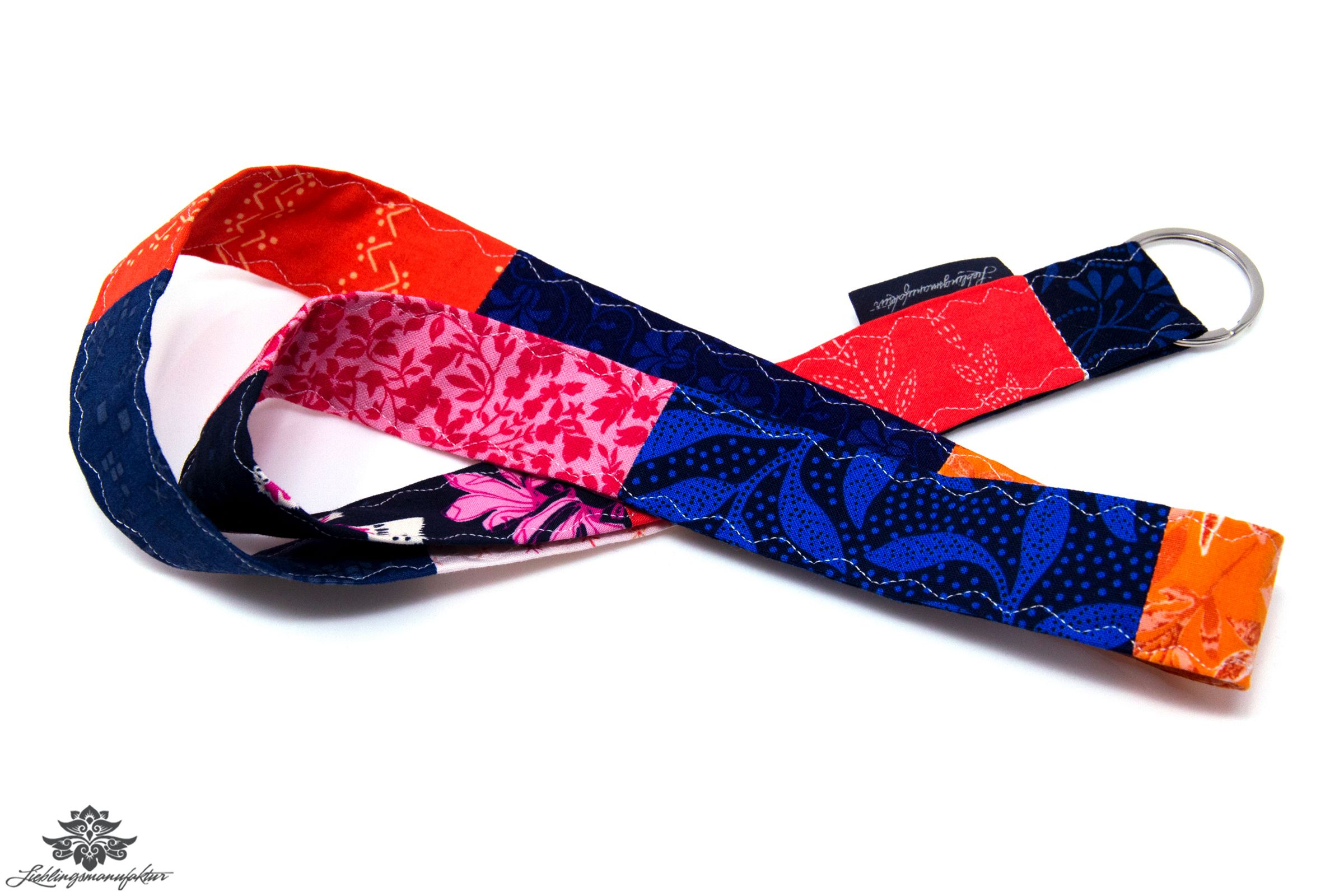 Schlüsselband orange dunkelblau Lanyard