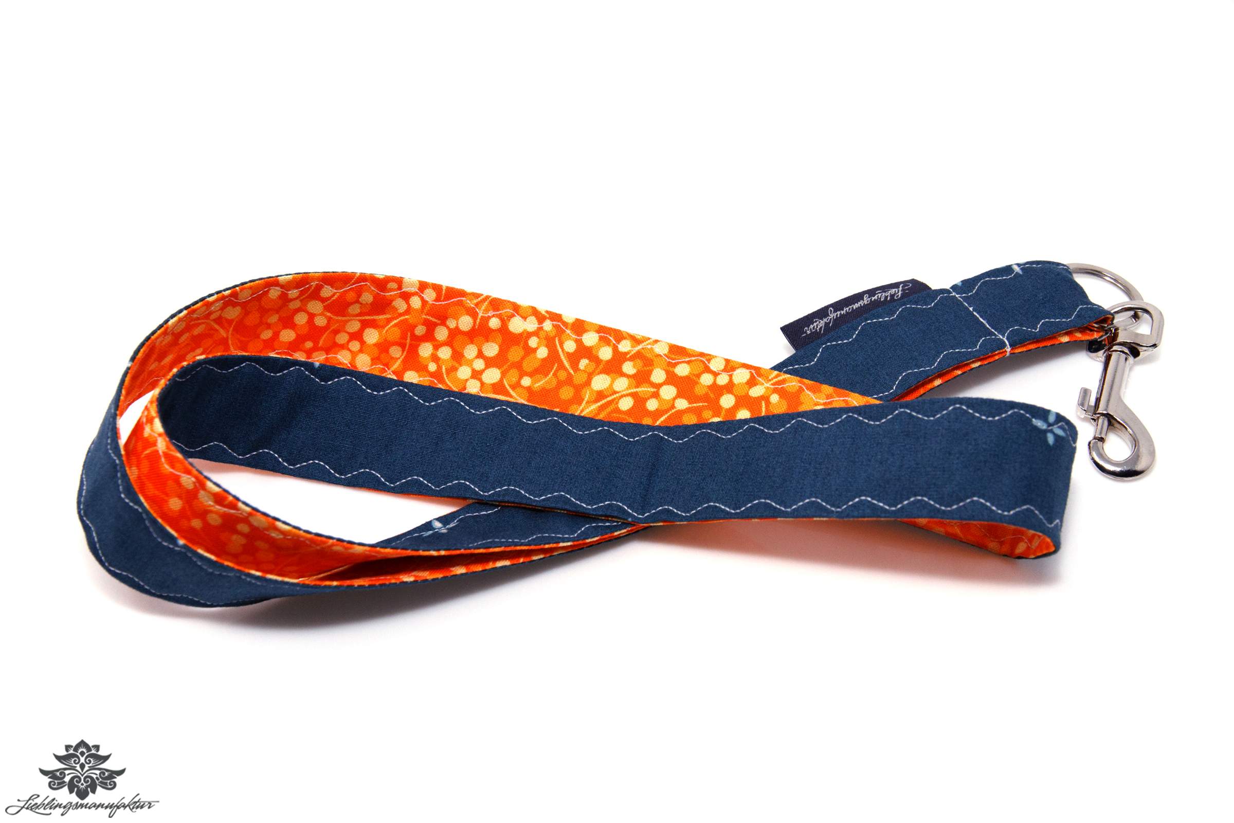 Schlüsselband orange dunkelblau
