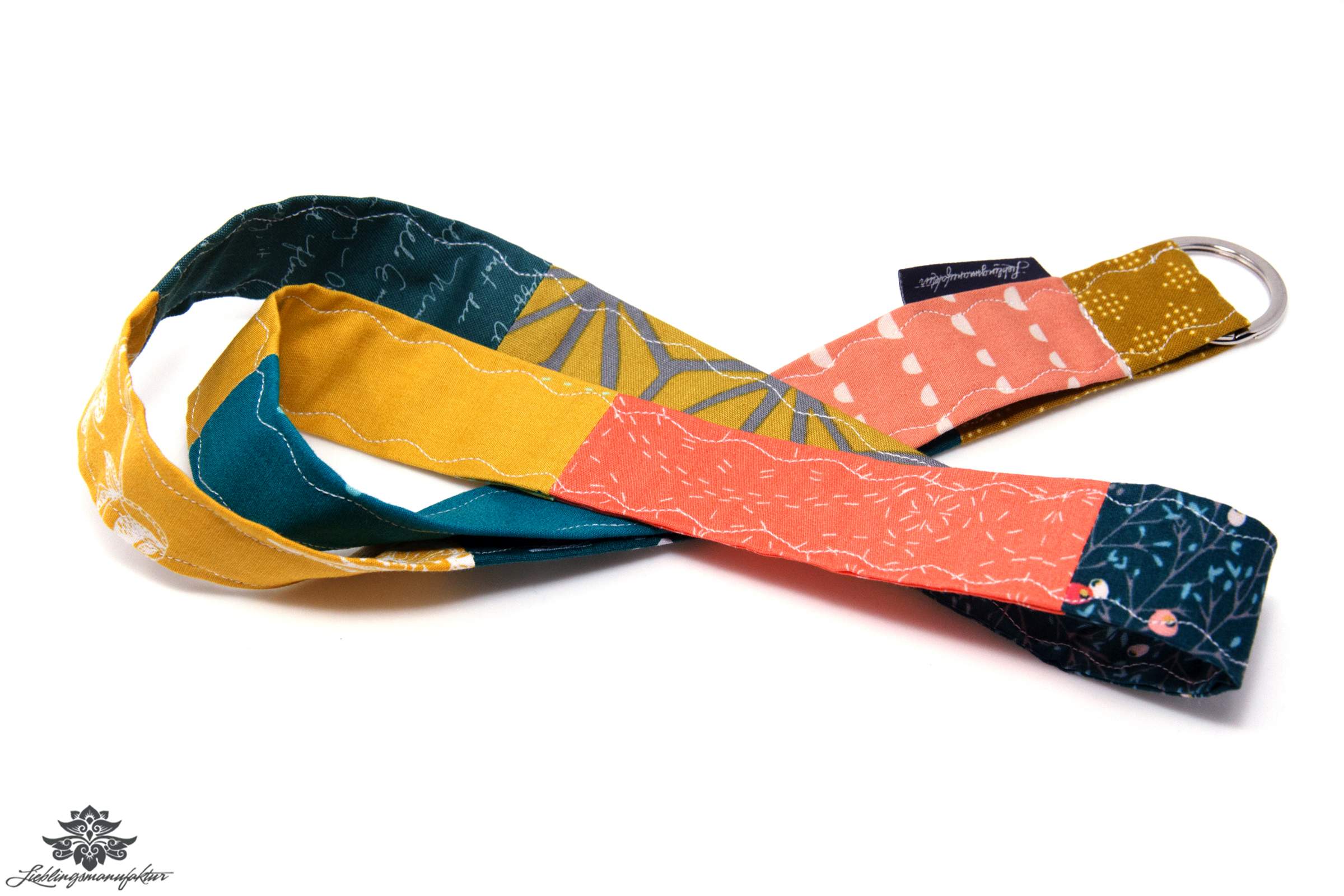 Schlüsselband orange petrol Lanyard