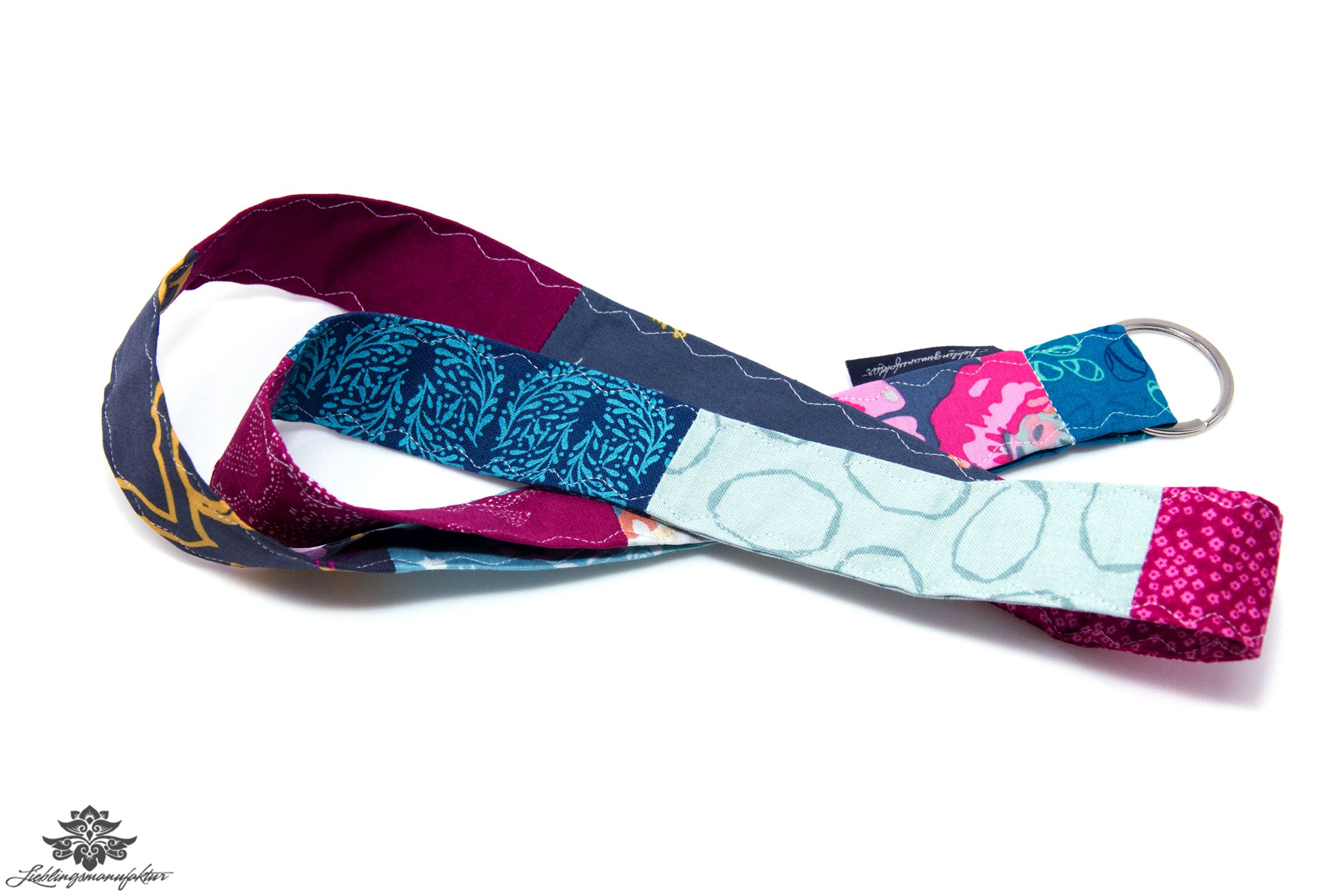 Schlüsselband pink Blautöne