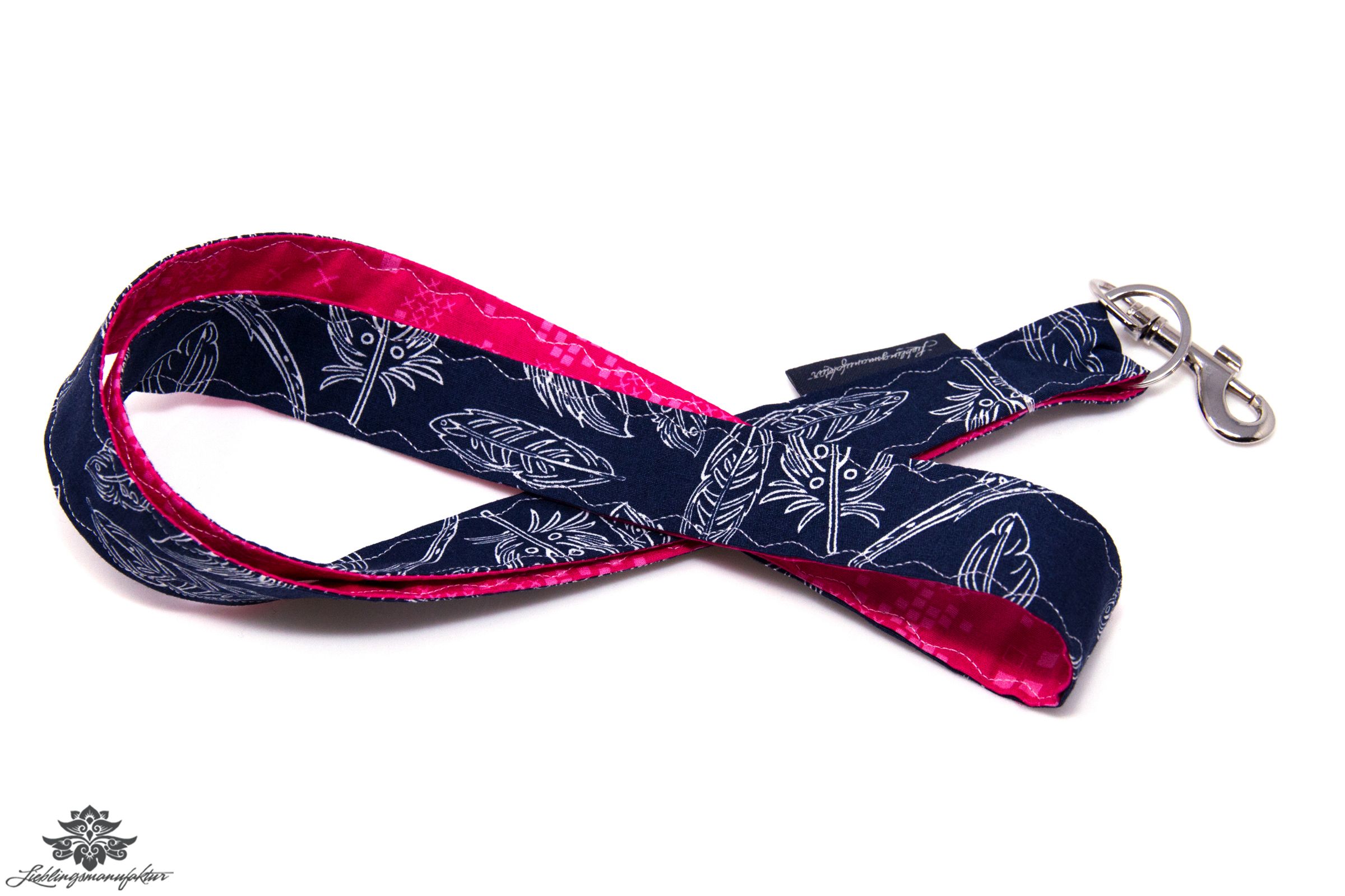 Schlüsselband pink dunkelblau