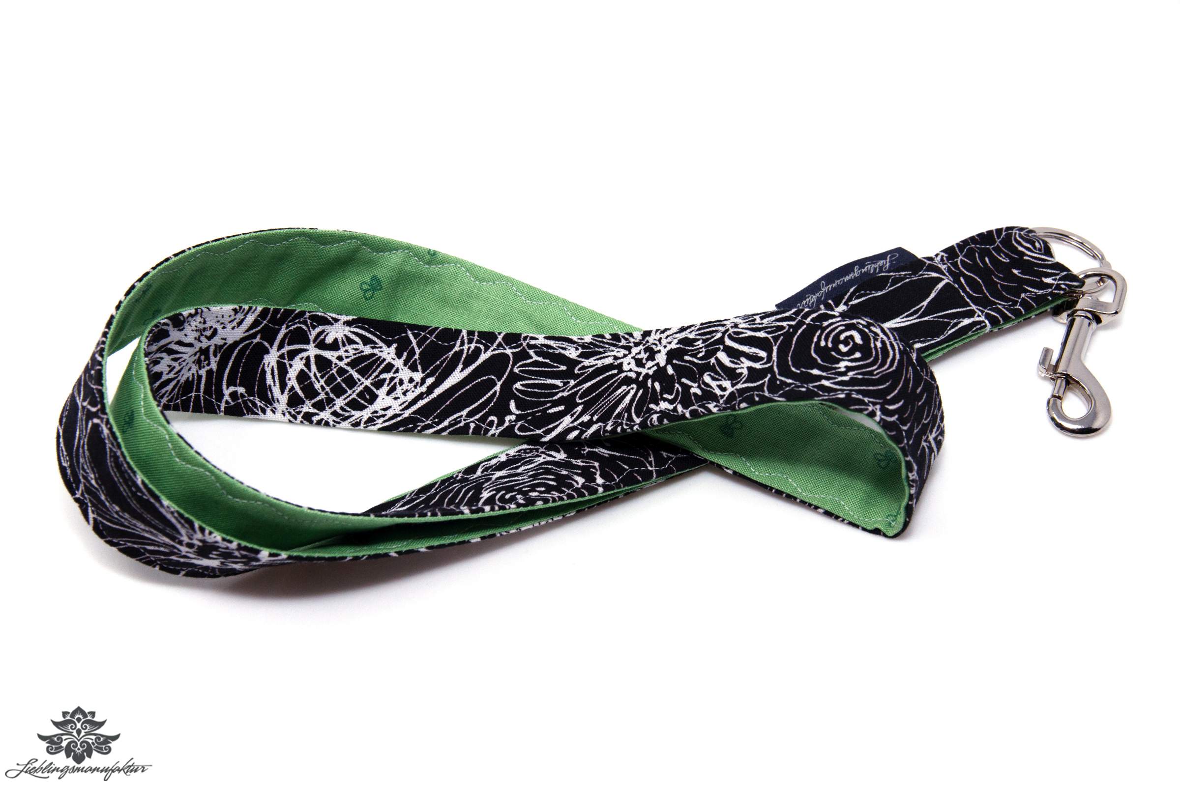 Schlüsselband schwarz grün Karabiner