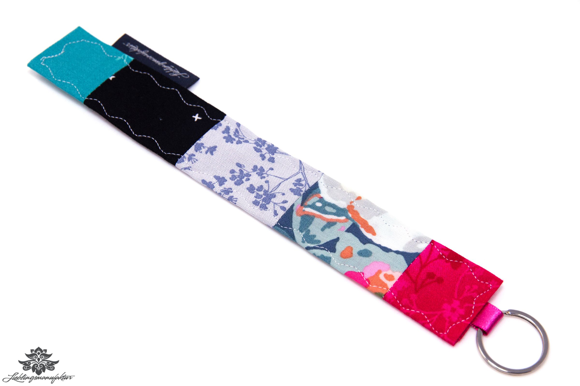 Schlüsselanhänger schwarz türkis grau