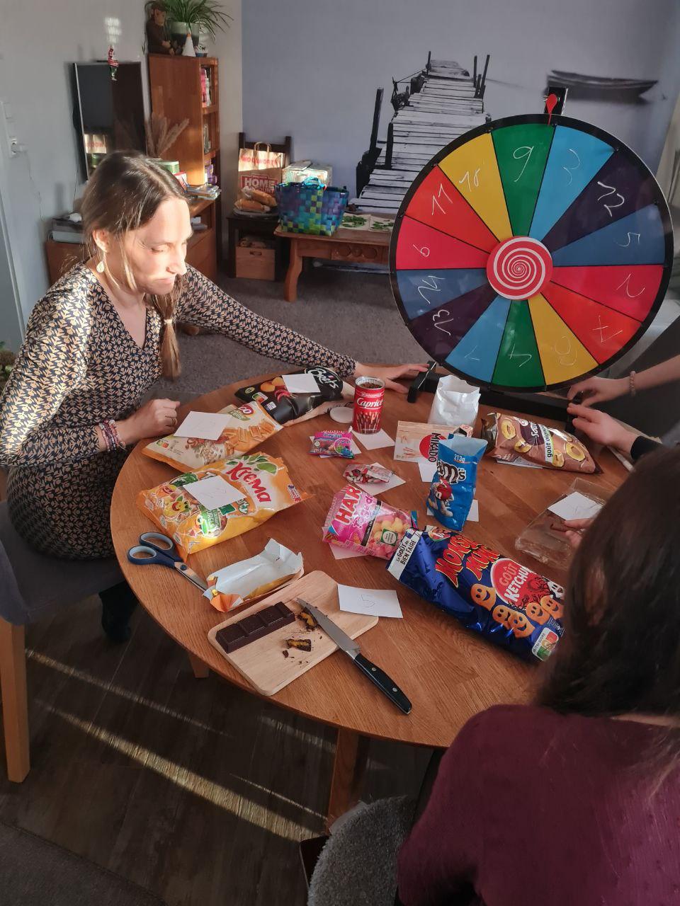 Silvester mit Kindern Glücksrad Süßigkeiten Challenge